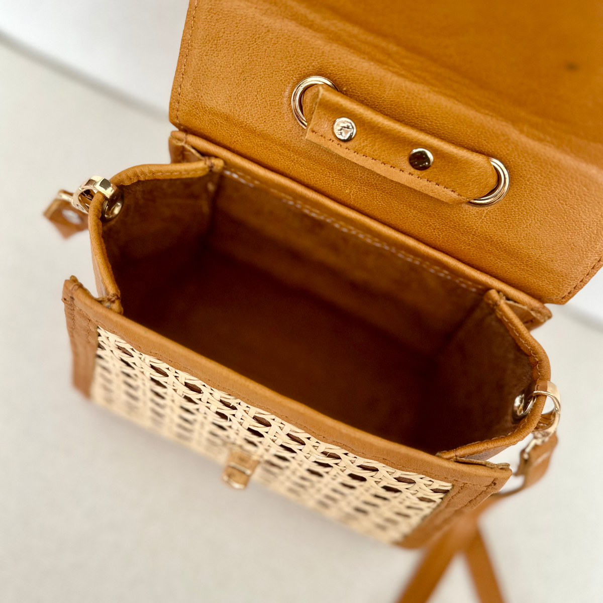 Inside View Mini Raffia Crossbody Bag AMASOUK