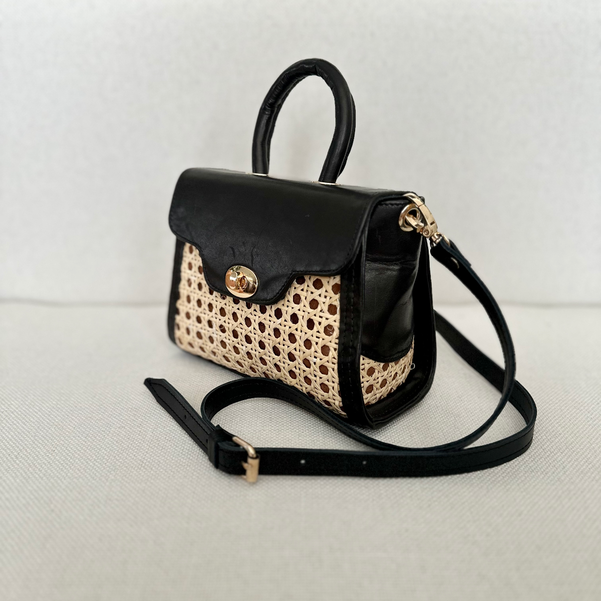 Mini Raffia Crossbody Bag by AMASOUK