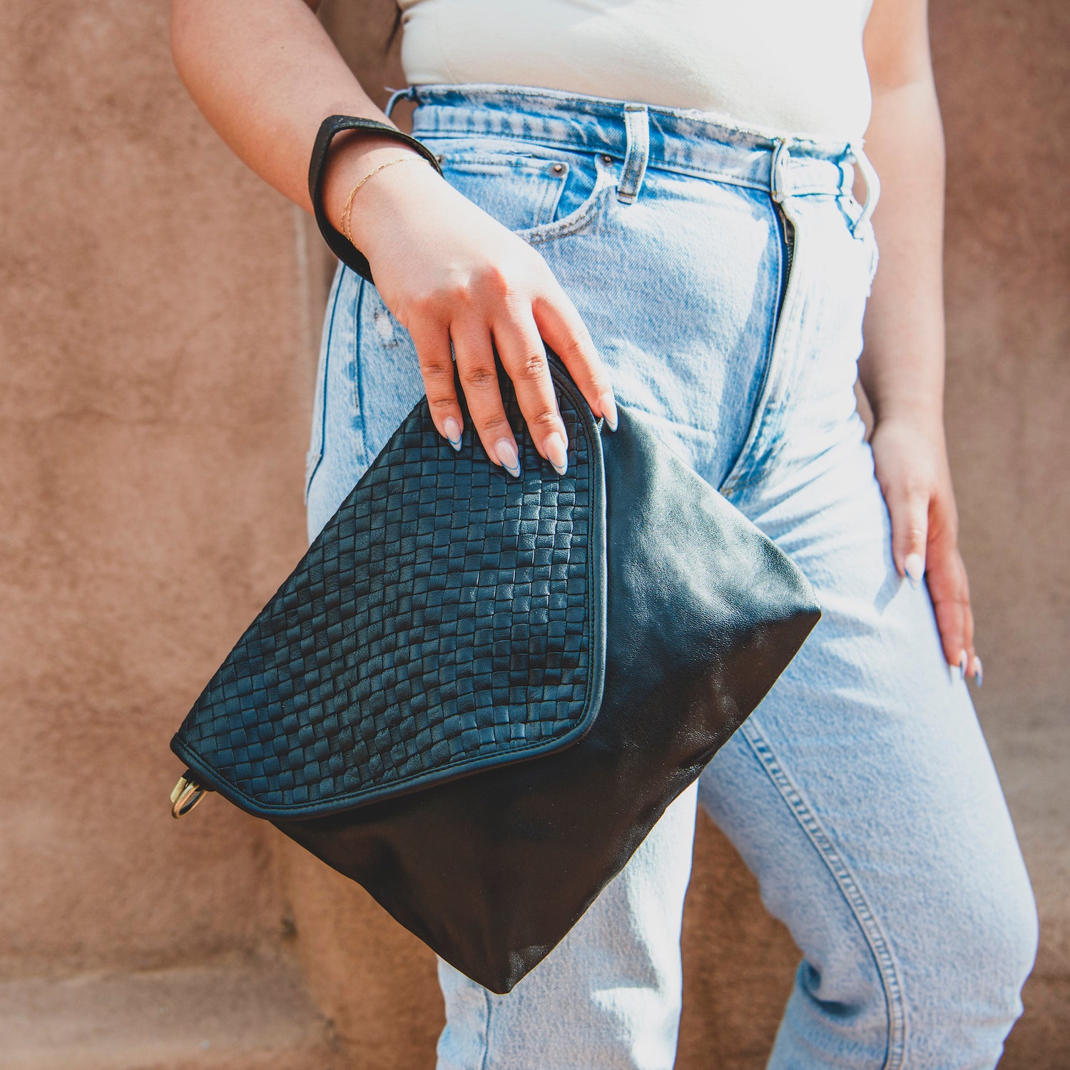 Black Leather Convertible Bag