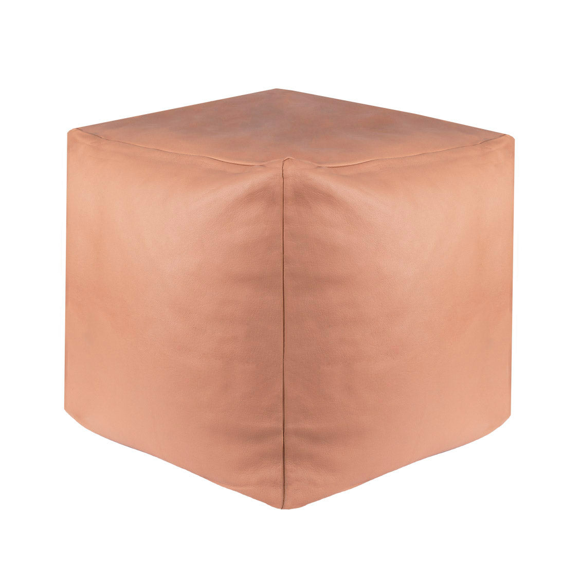 Square Leather Pouf