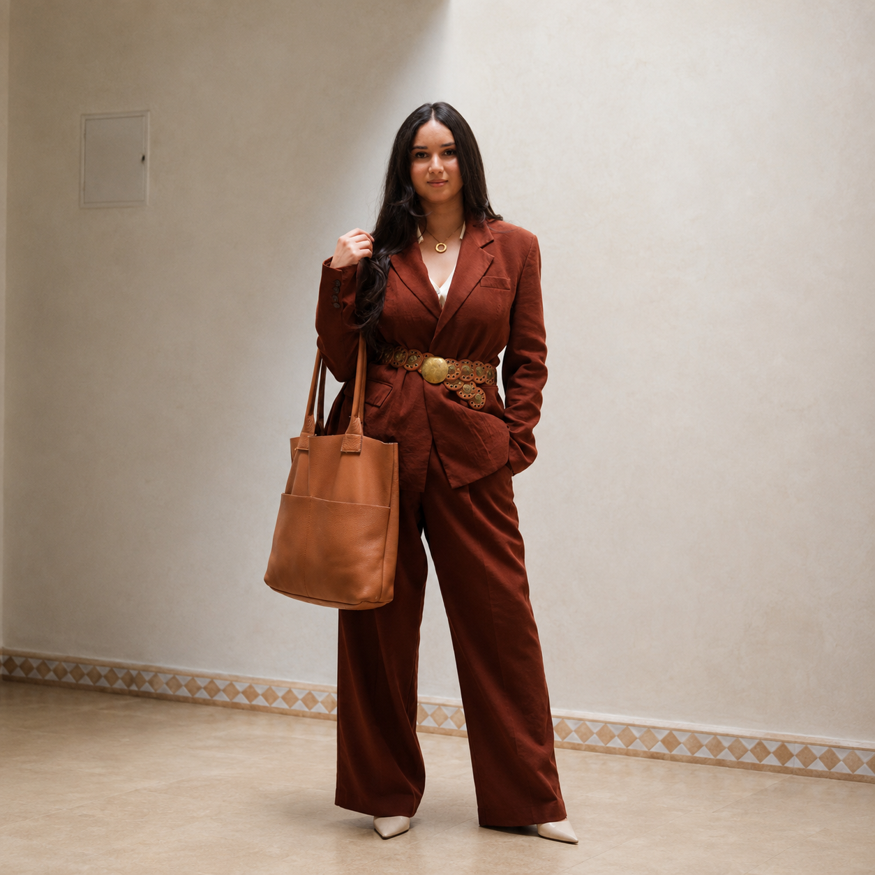 Unstructured Leather Tote by AMASOUK