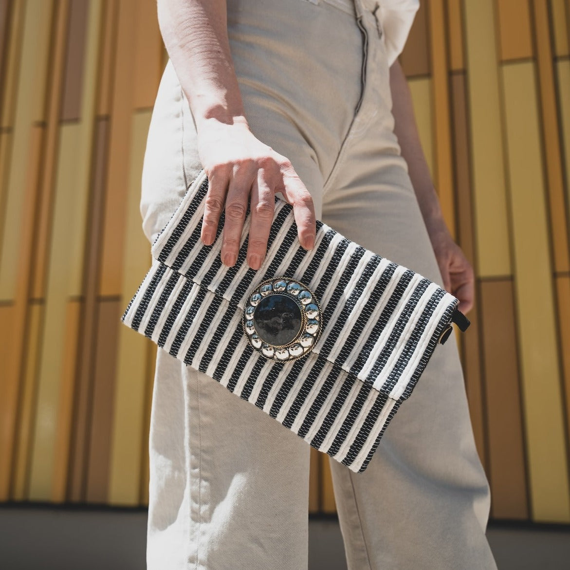 Black and White Clutch Bag by AMASOUK