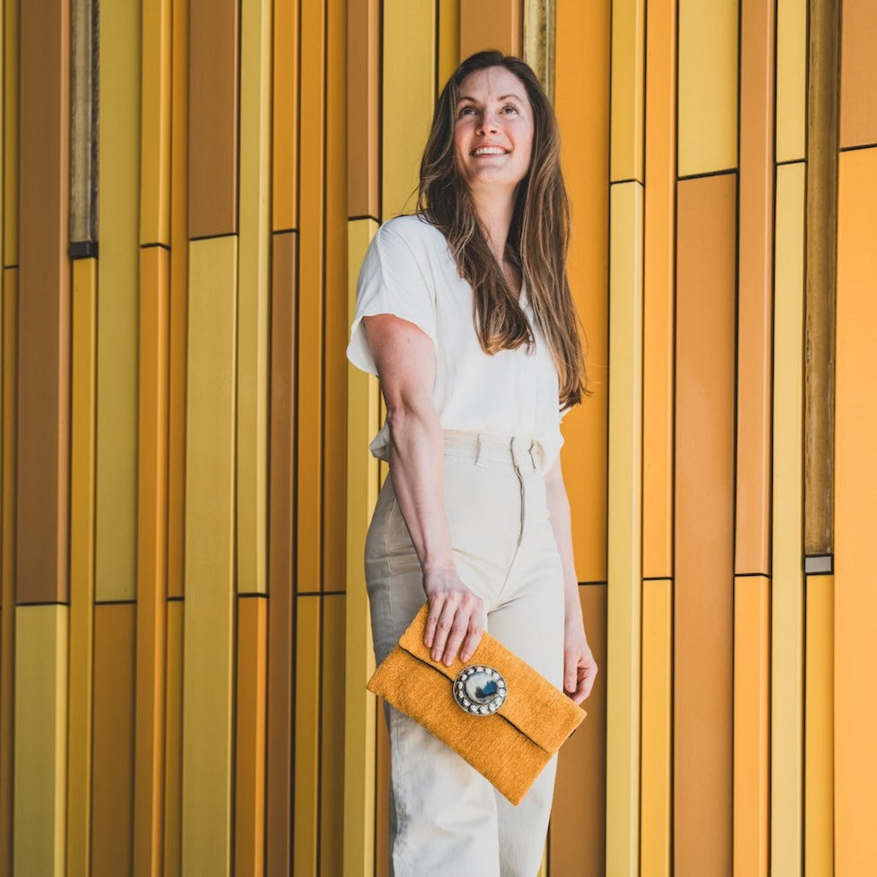 Mustard Clutch Bag by AMASOUK