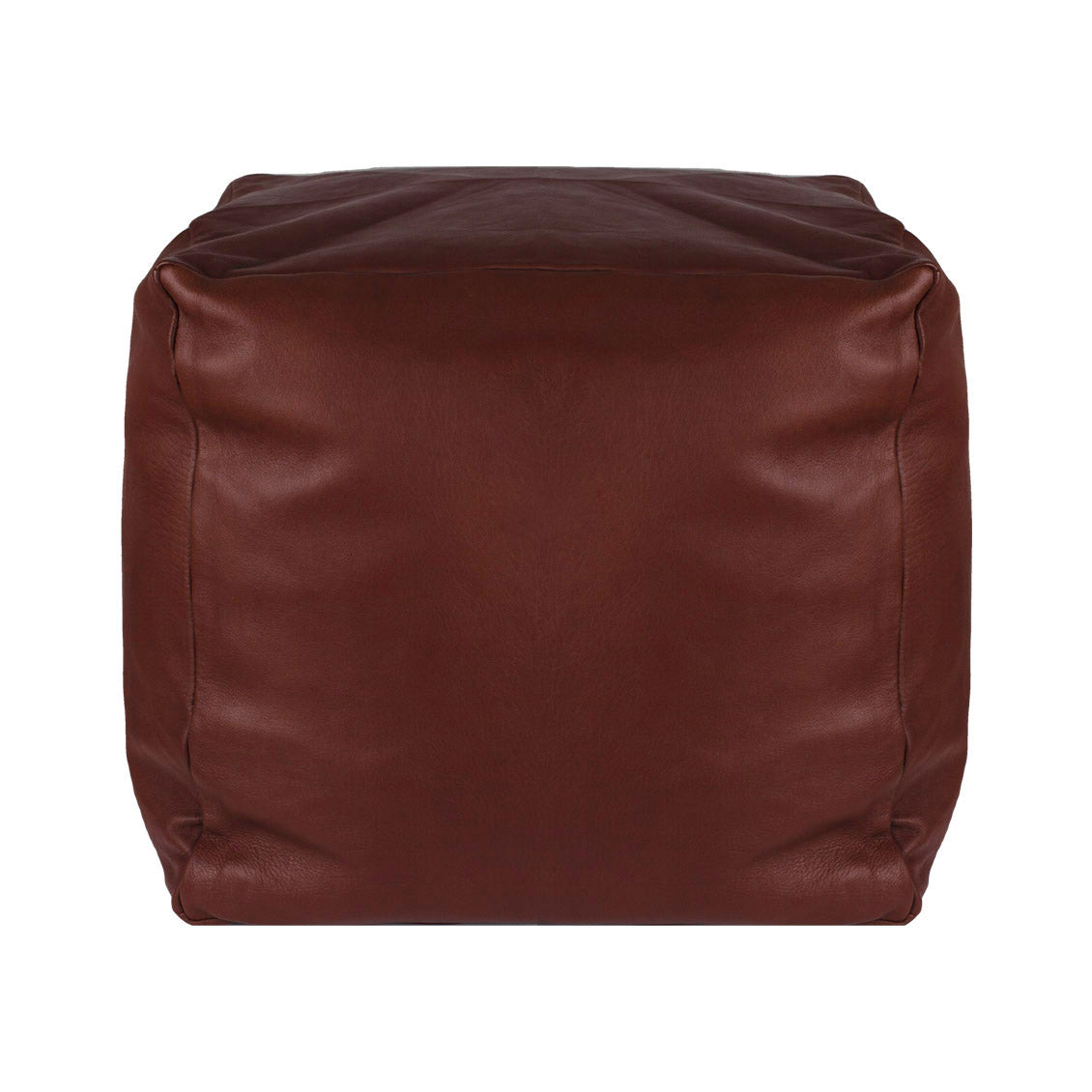 Square Leather Pouf