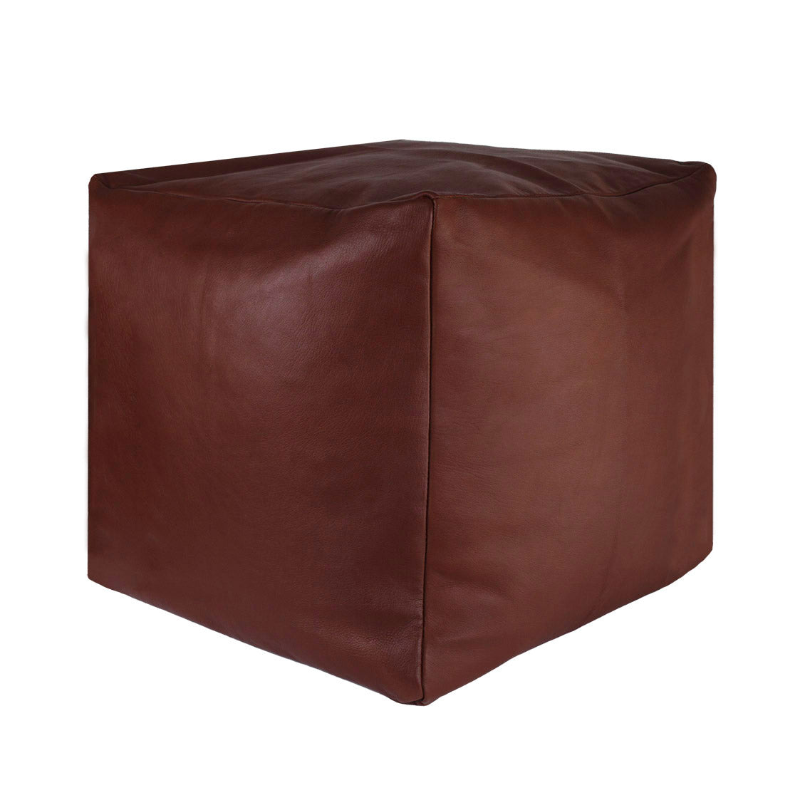 Square Leather Pouf