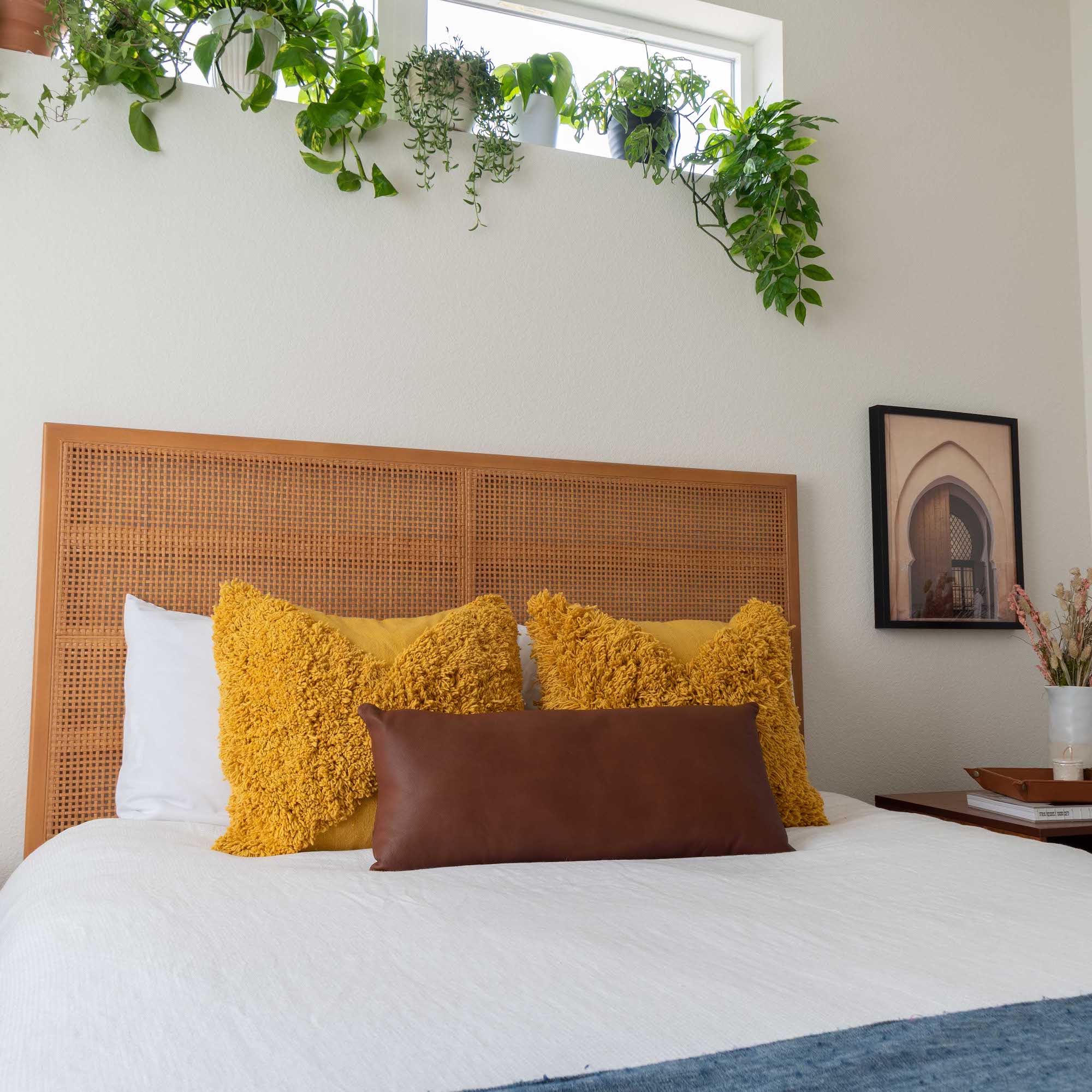Chestnut Leather Lumbar Pillow
