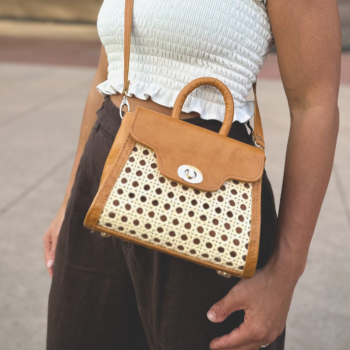 Raffia Crossbody Bag by AMASOUK