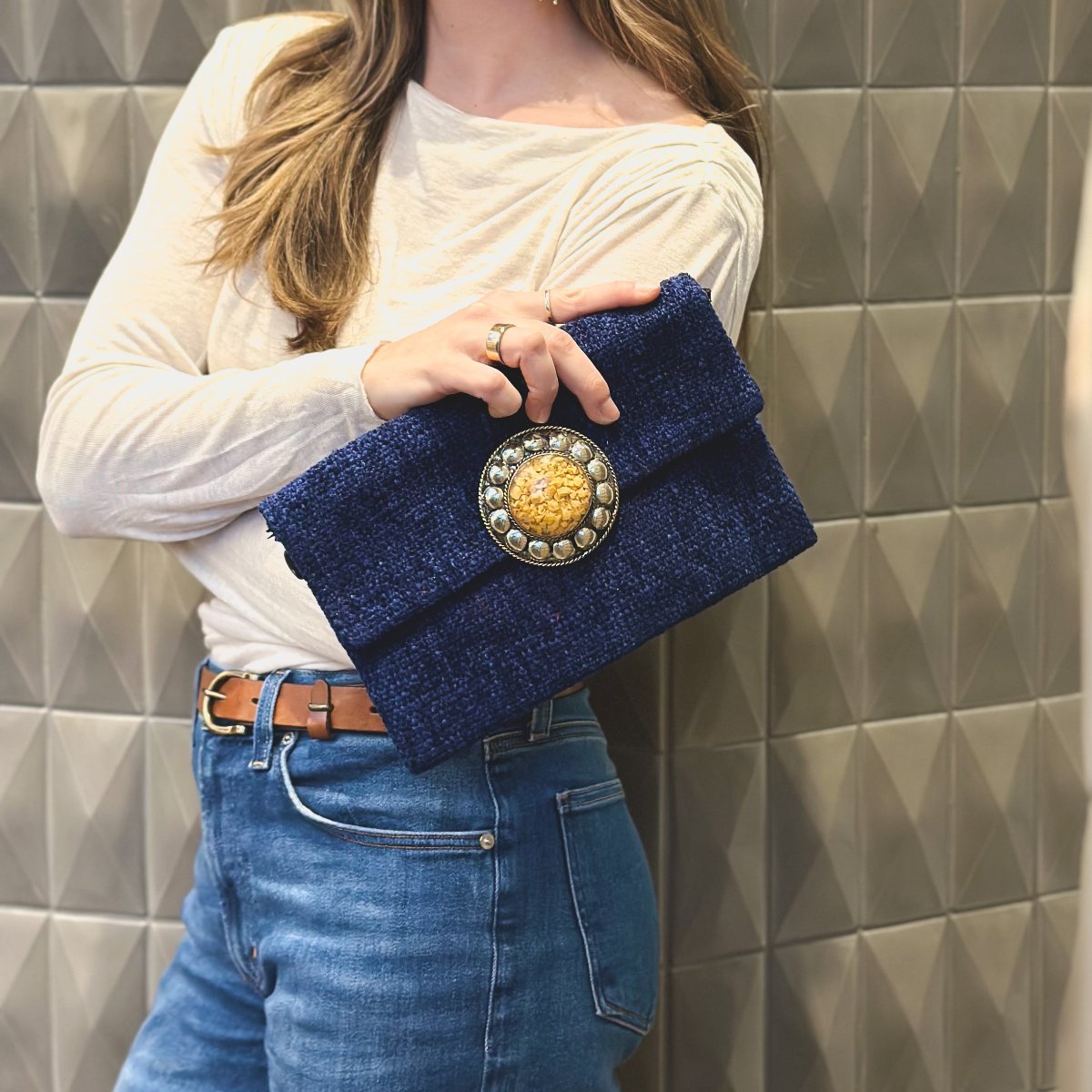 Midnight Upcycled Clutch