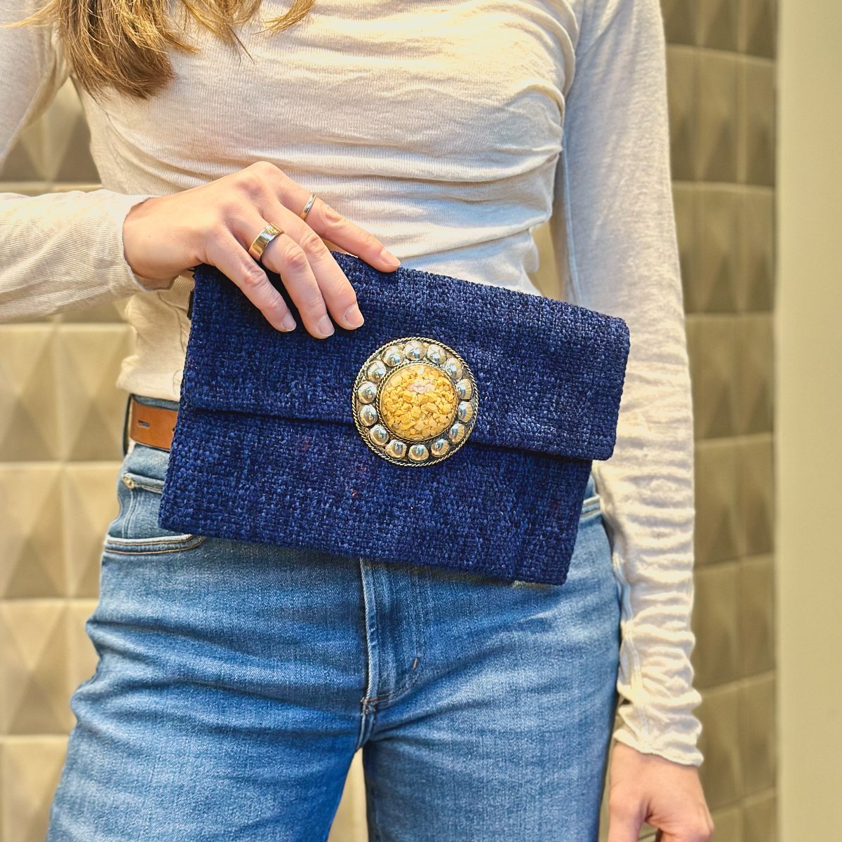 Midnight Upcycled Clutch