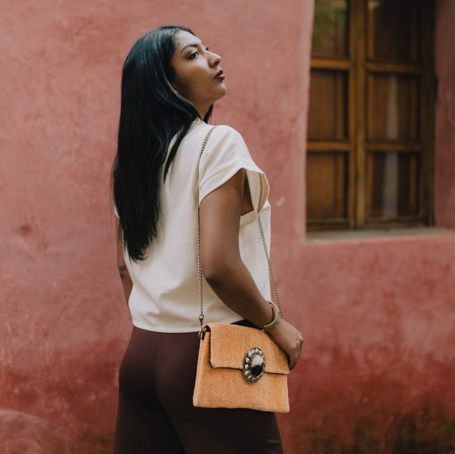 Orange Clutch from Morocco by AMASOUK