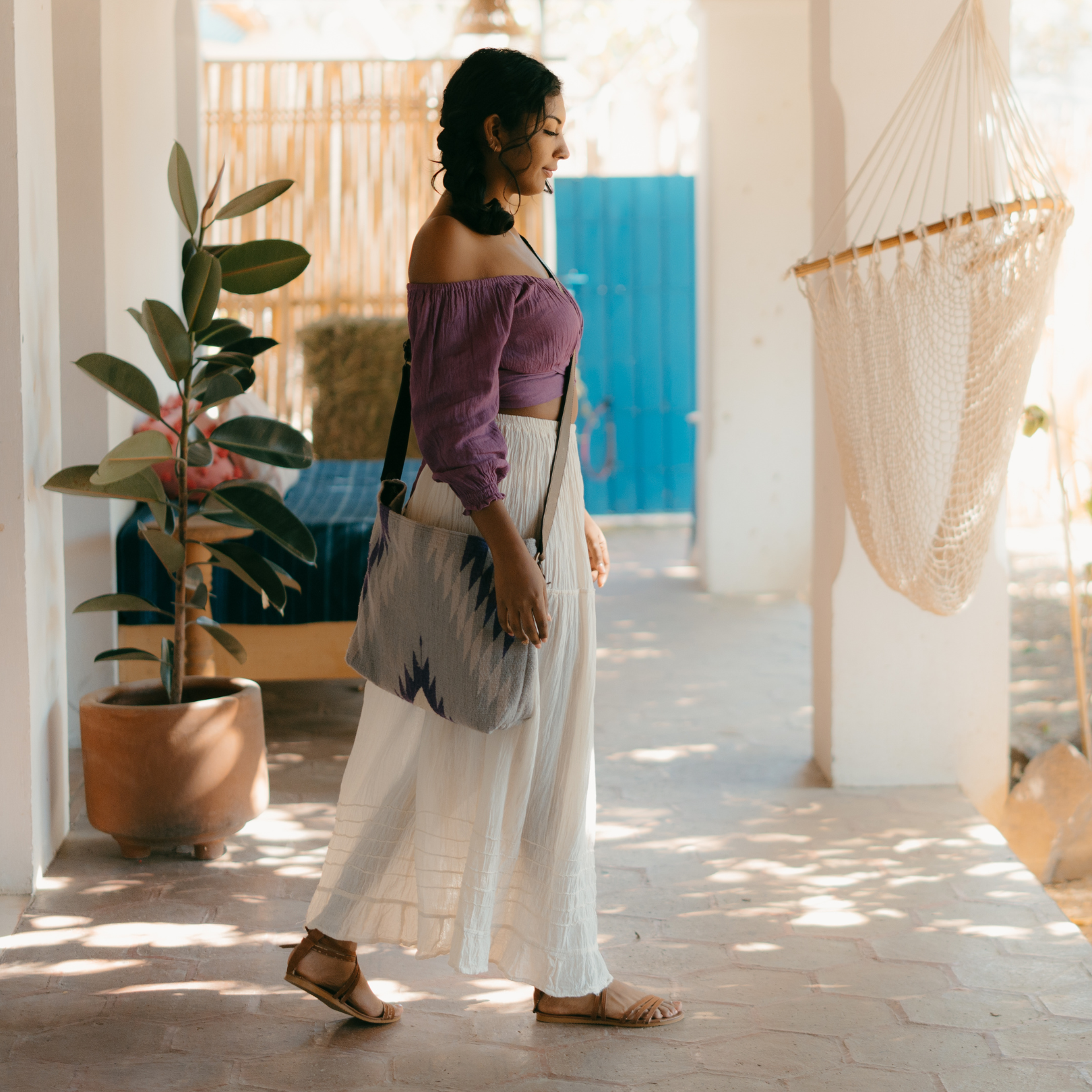 Amethyst Purple Shoulder Bag by AMASOUK, Zapotec Handbag Made by Artisans