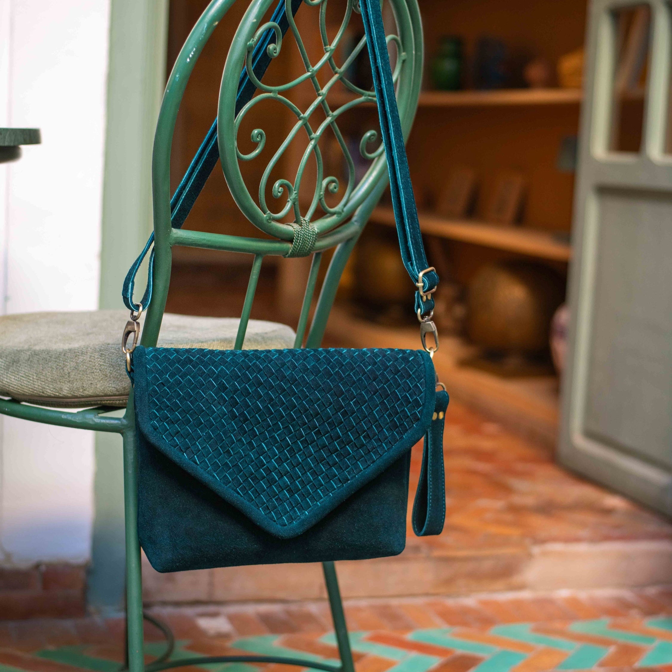 Teal Suede Woven Everyday Bag (Limited Edition)