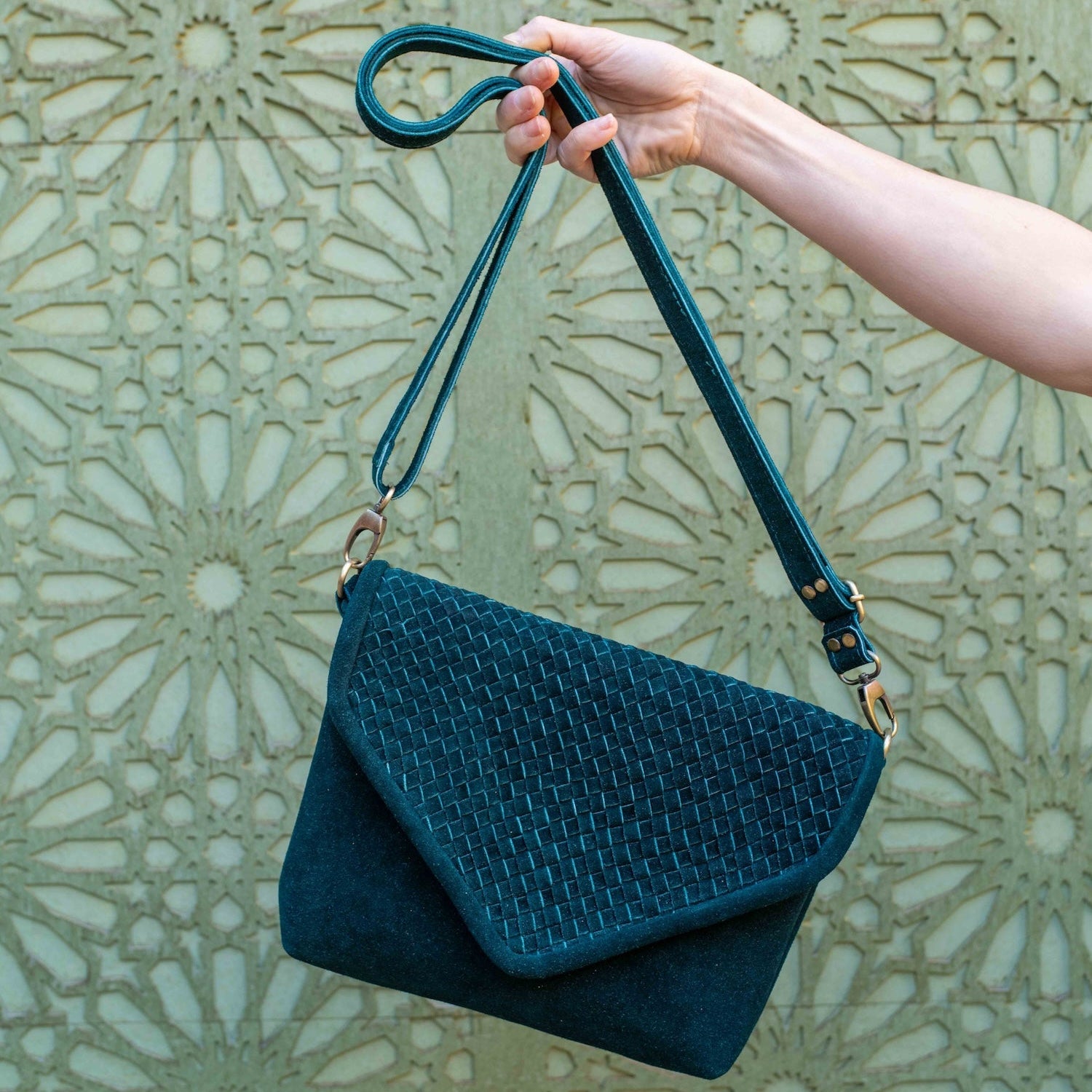 Teal Suede Woven Everyday Bag (Limited Edition)