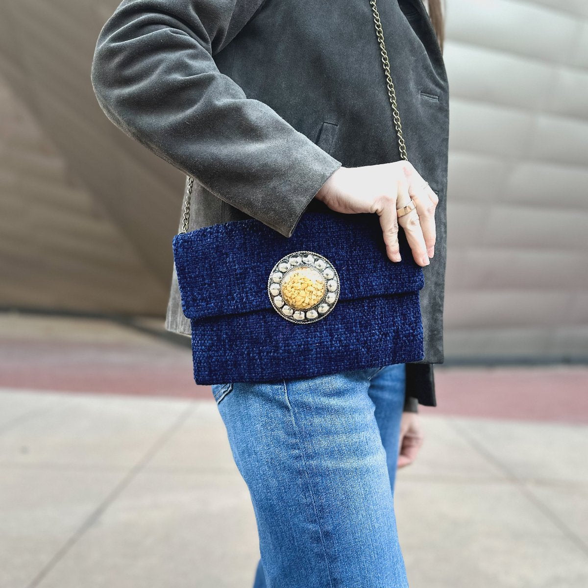 Midnight Upcycled Clutch