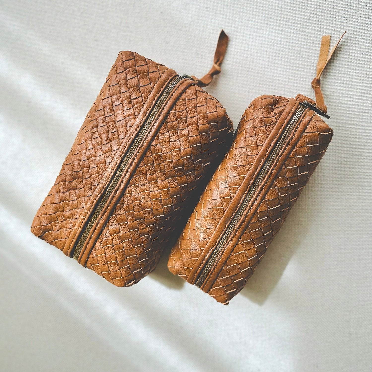 Leather Makeup Bag, Handcrafted by AMASOUK
