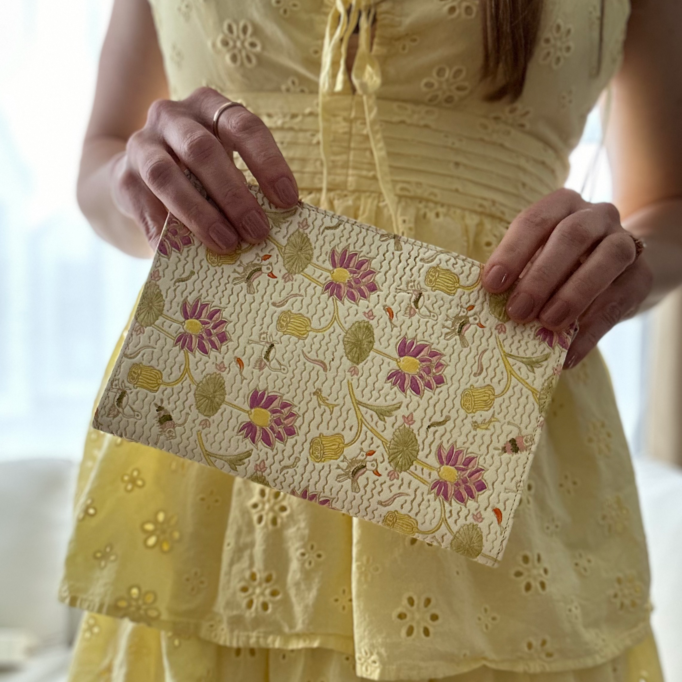 Handmade and Handpainted Floral Clutch
