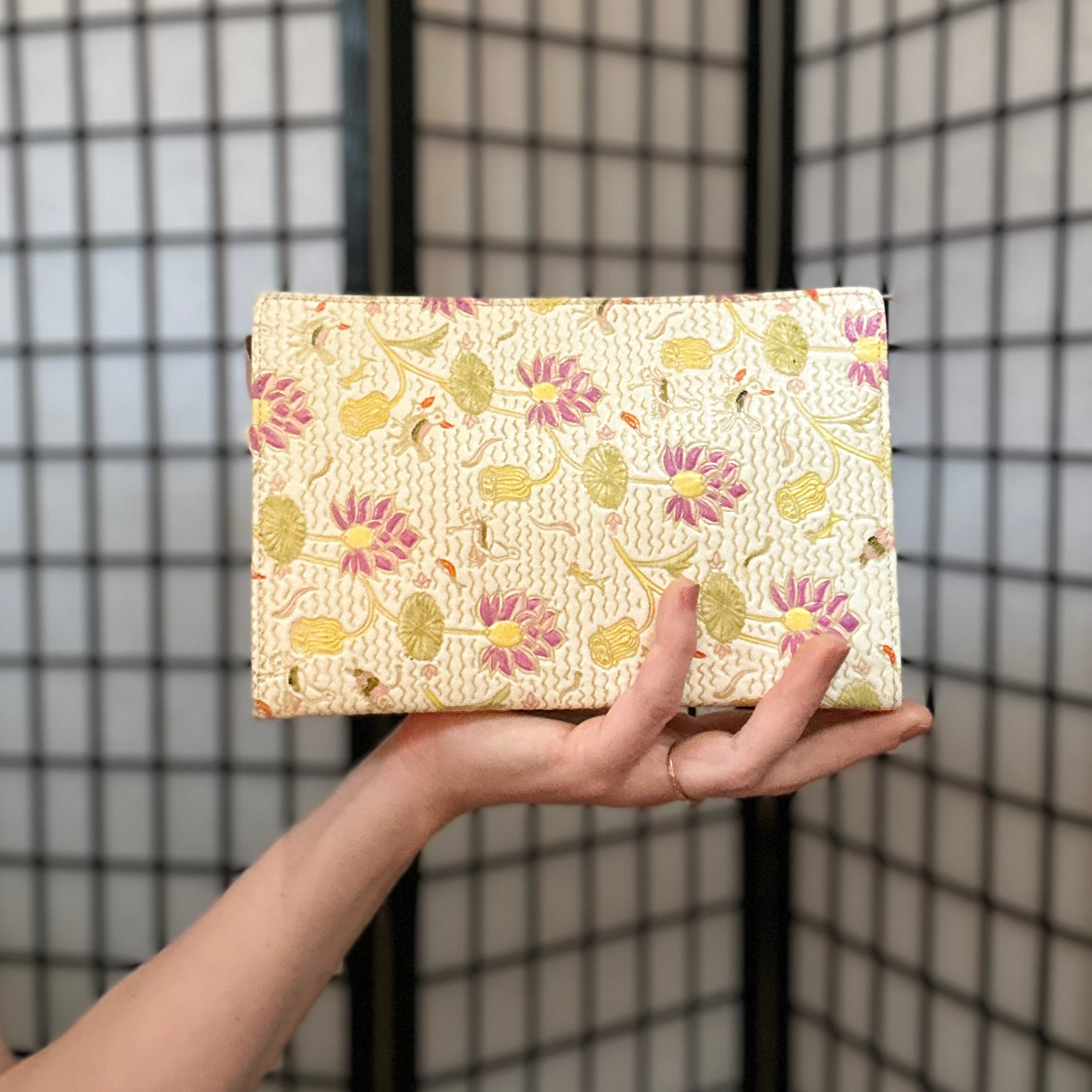 Handpainted Floral Clutch for Weddings