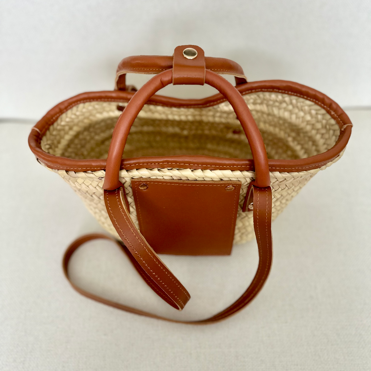 Mini Raffia Tote with Top Handle by AMASOUK