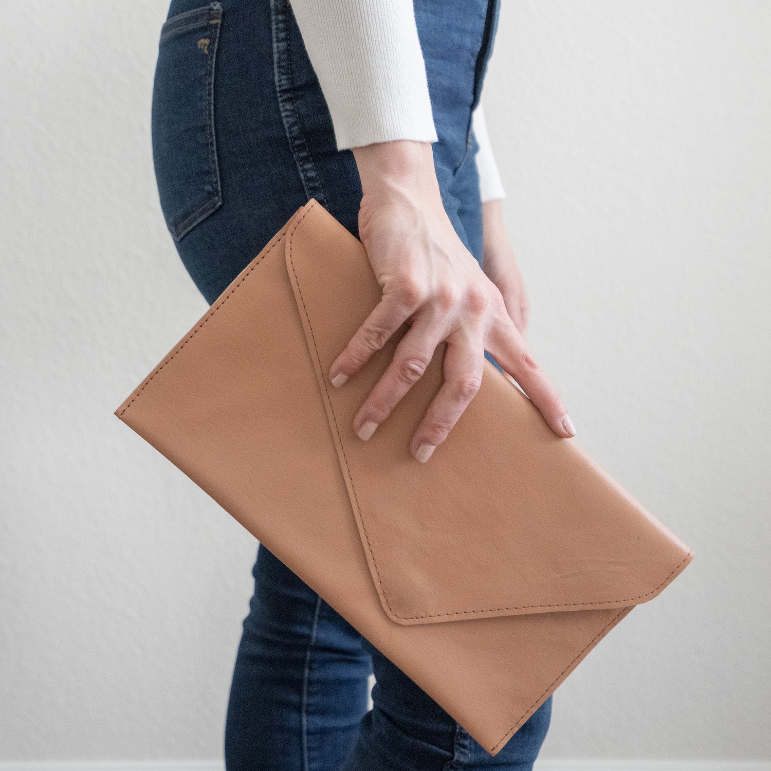 Envelope Clutch Natural Leather