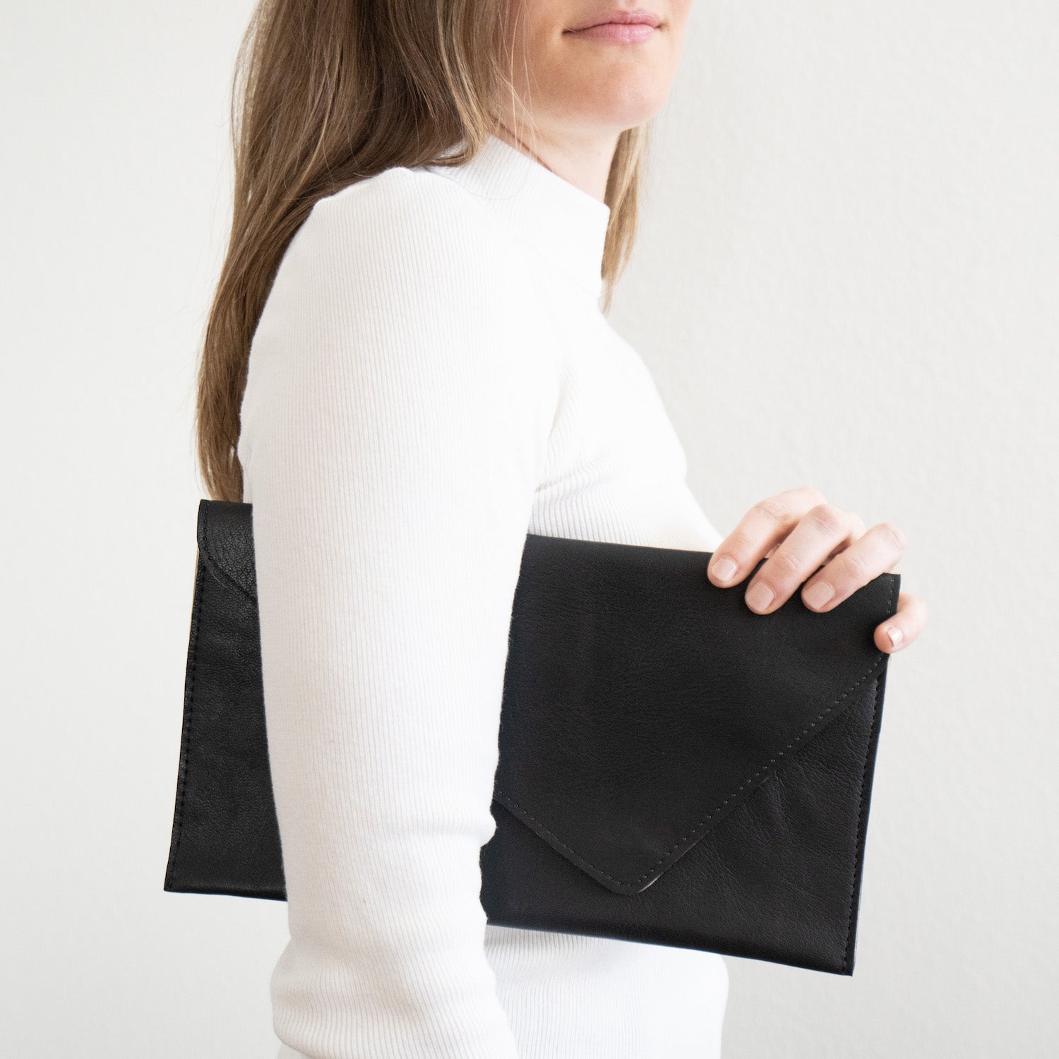 Chic Leather Envelope Clutch