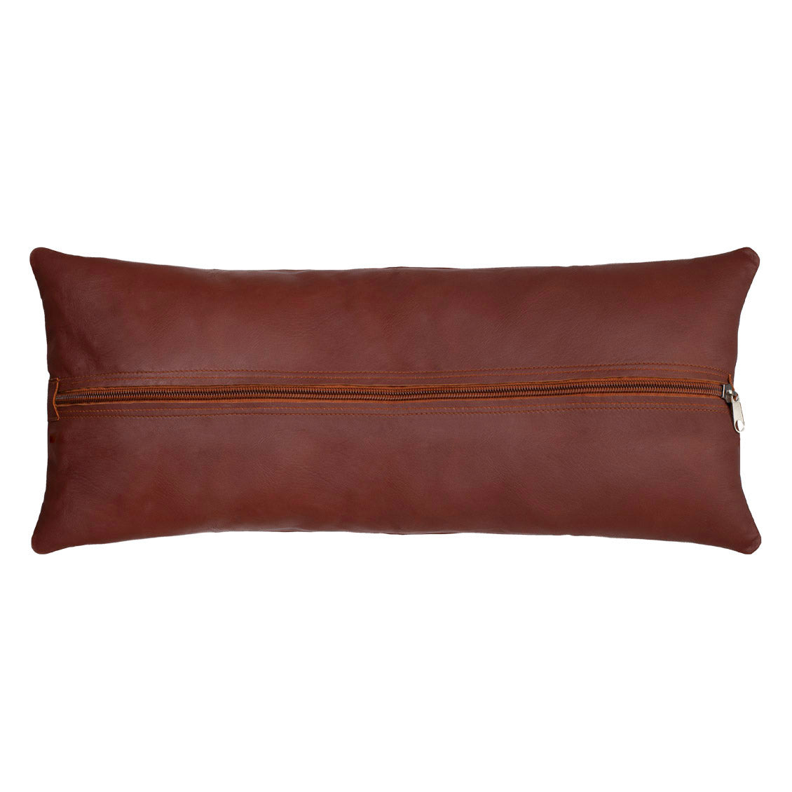 Chestnut Leather Lumbar Pillow